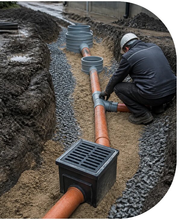 Монтаж ливневой канализации для частного дома в Балашове